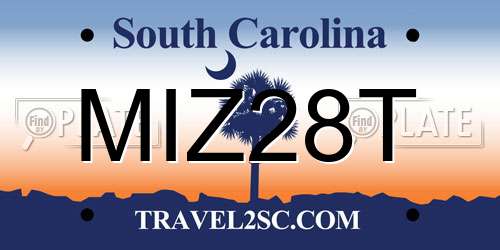 MIZ28T South Carolina License Plate