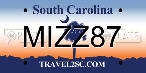 MIZZ87 South Carolina License Plate