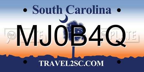 MJ0B4Q South Carolina License Plate