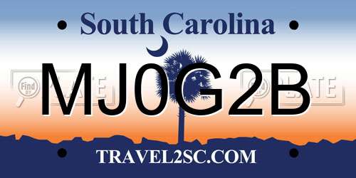 MJ0G2B South Carolina License Plate