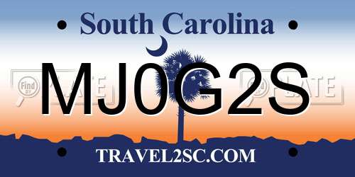 MJ0G2S South Carolina License Plate