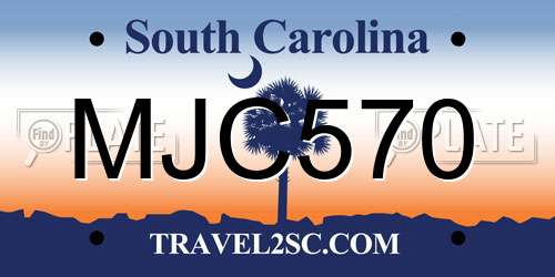 MJC570 South Carolina License Plate