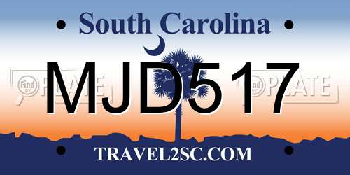 MJD517 South Carolina License Plate