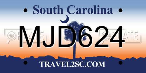 MJD624 South Carolina License Plate