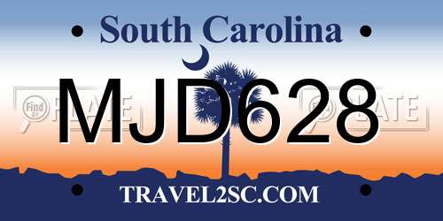 MJD628 South Carolina License Plate