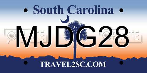 MJDG28 South Carolina License Plate