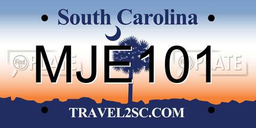 MJE101 South Carolina License Plate