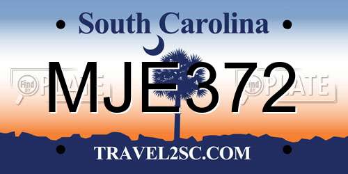 MJE372 South Carolina License Plate