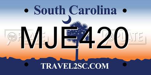 MJE420 South Carolina License Plate