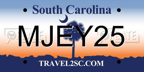 MJEY25 South Carolina License Plate