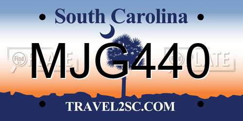 MJG440 South Carolina License Plate