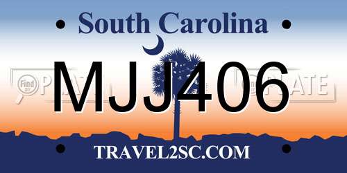 MJJ406 South Carolina License Plate