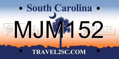 MJM152 South Carolina License Plate