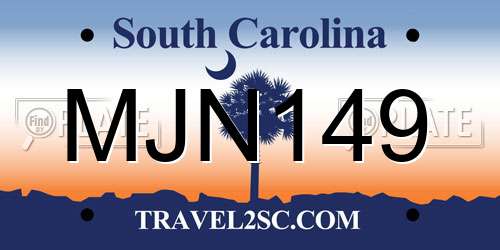 MJN149 South Carolina License Plate