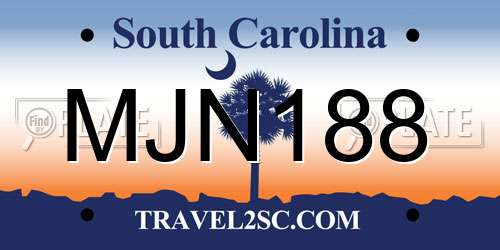 MJN188 South Carolina License Plate