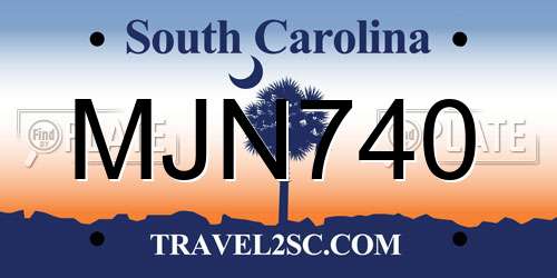MJN740 South Carolina License Plate