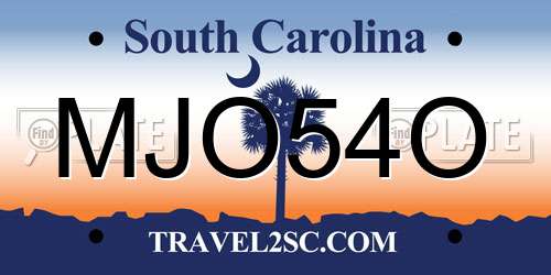 MJO54O South Carolina License Plate