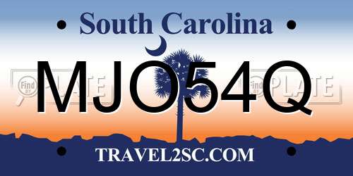 MJO54Q South Carolina License Plate