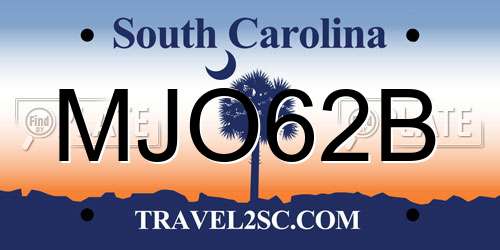 MJO62B South Carolina License Plate