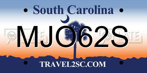 MJO62S South Carolina License Plate