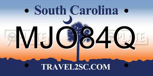 MJO84Q South Carolina License Plate