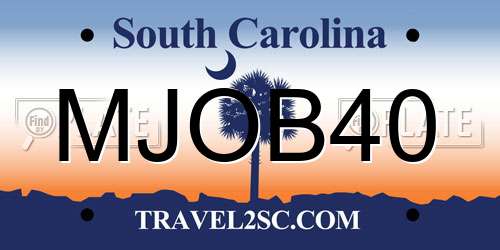 MJOB40 South Carolina License Plate