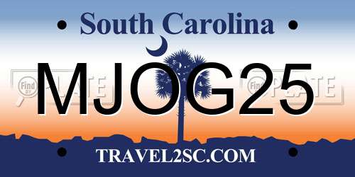 MJOG25 South Carolina License Plate