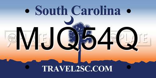 MJQ54Q South Carolina License Plate