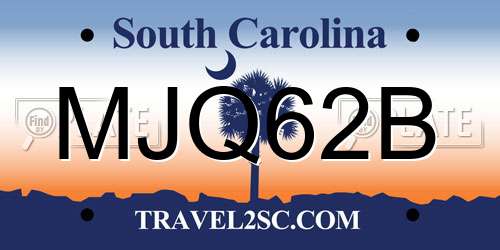 MJQ62B South Carolina License Plate