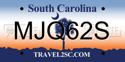 MJQ62S South Carolina License Plate