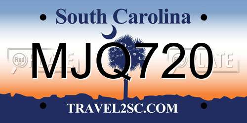 MJQ720 South Carolina License Plate