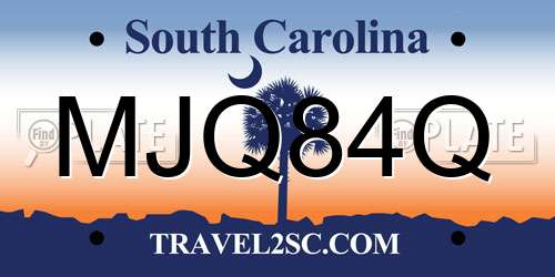 MJQ84Q South Carolina License Plate