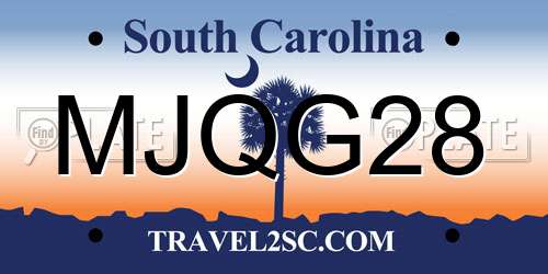 MJQG28 South Carolina License Plate