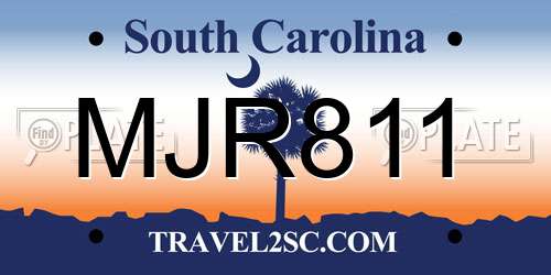 MJR811 South Carolina License Plate