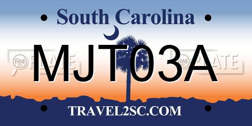MJT03A South Carolina License Plate