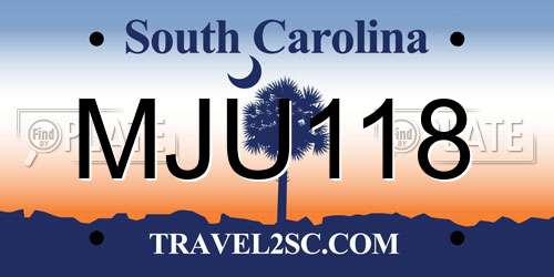 MJU118 South Carolina License Plate