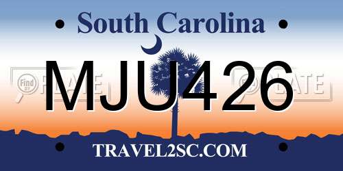 MJU426 South Carolina License Plate