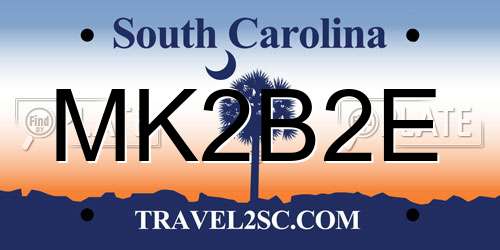 MK2B2E South Carolina License Plate