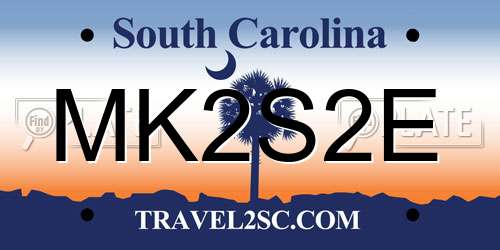 MK2S2E South Carolina License Plate