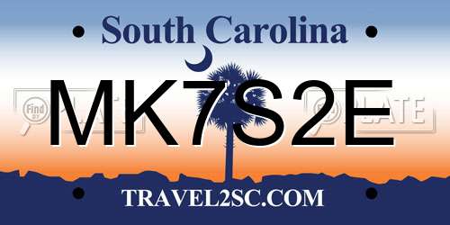 MK7S2E South Carolina License Plate