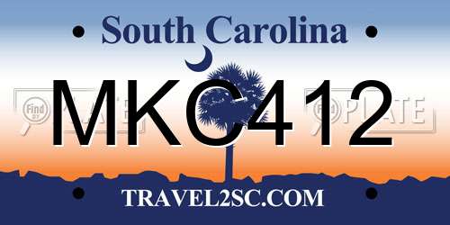 MKC412 South Carolina License Plate