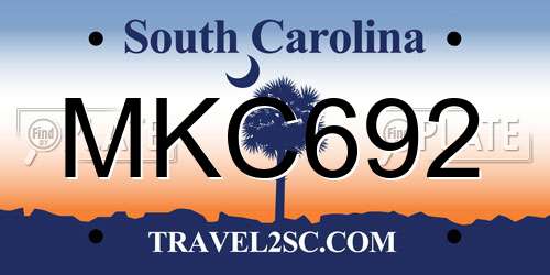 MKC692 South Carolina License Plate