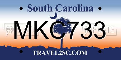 MKC733 South Carolina License Plate