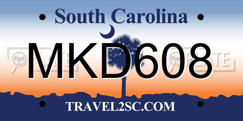 MKD608 South Carolina License Plate