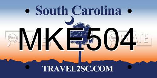 MKE504 South Carolina License Plate