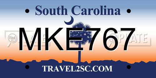 MKE767 South Carolina License Plate