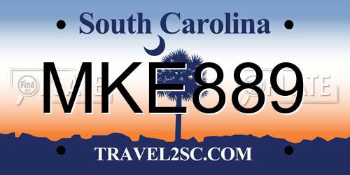MKE889 South Carolina License Plate