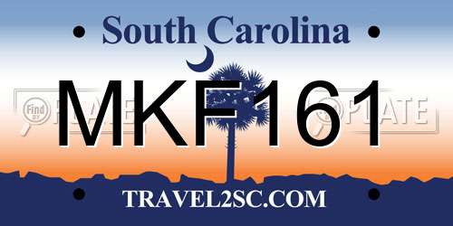 MKF161 South Carolina License Plate