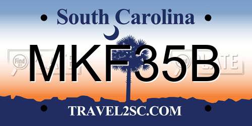 MKF35B South Carolina License Plate