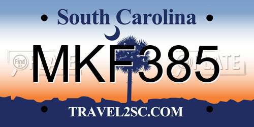 MKF385 South Carolina License Plate